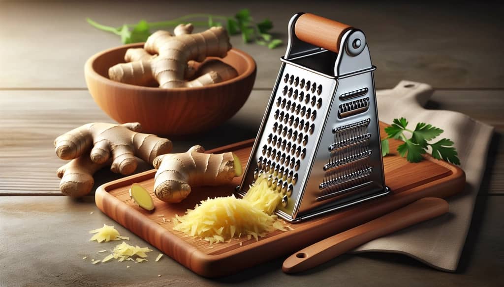 grating fresh ginger root for homemade ginger beer