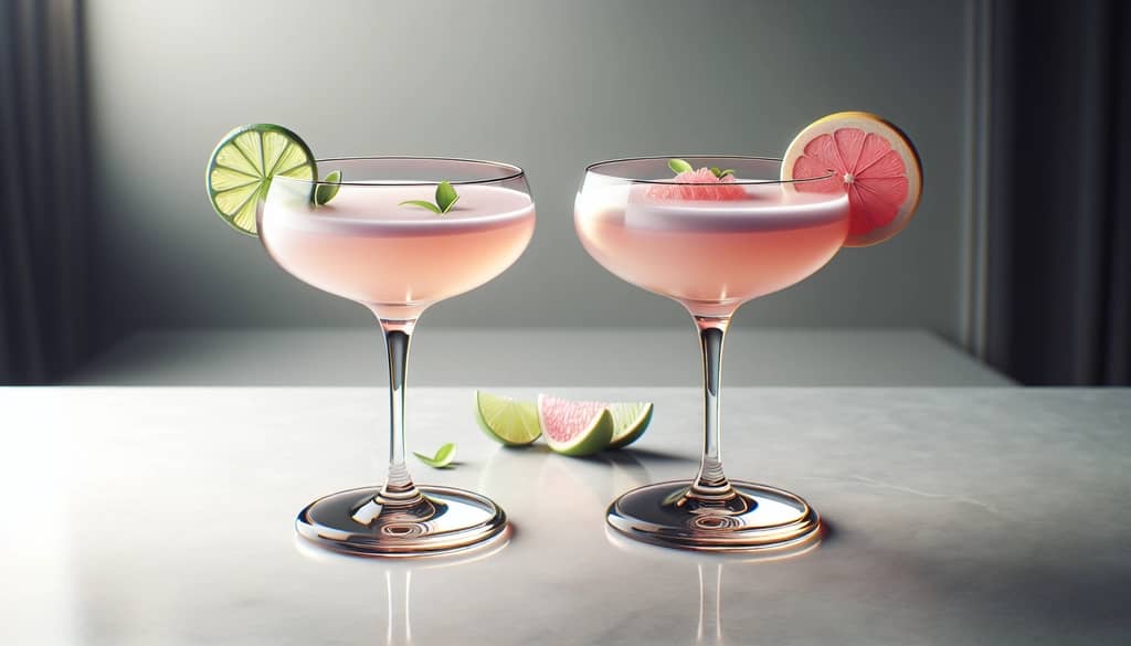 heminway daiquiri cocktails side by side in coupe glasses