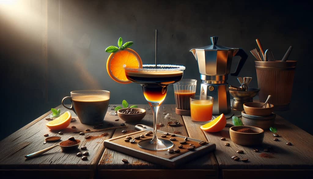 Highlighting the contrasting flavors and the perfect balance found in the Espresso Orange Margarita.