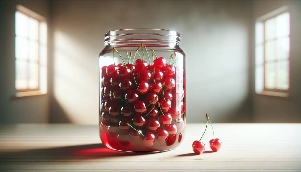 homemade maraschino cherries in jar