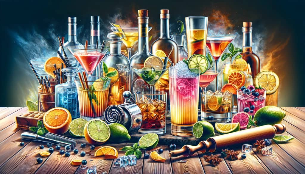 Illustration of different cocktails ideal for the rolled technique, highlighting how this method preserves smooth texture and flavor.