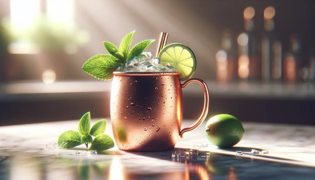 kentucky mule drink with mint and lime