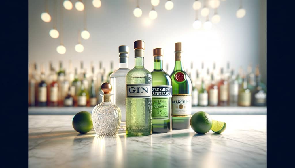 maraschino liqueur, green chartreuse, gin, and fresh lime for Last Word cocktail