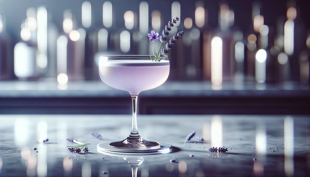 كوكتيل اللافندر في كأس كوب مع زينة