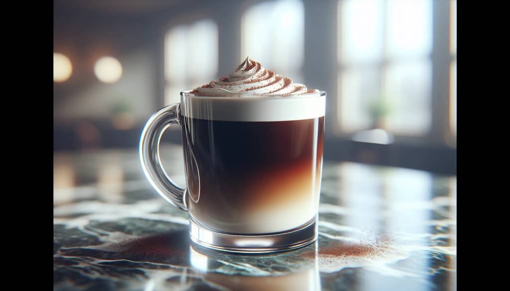 layered irish coffee showing cream float