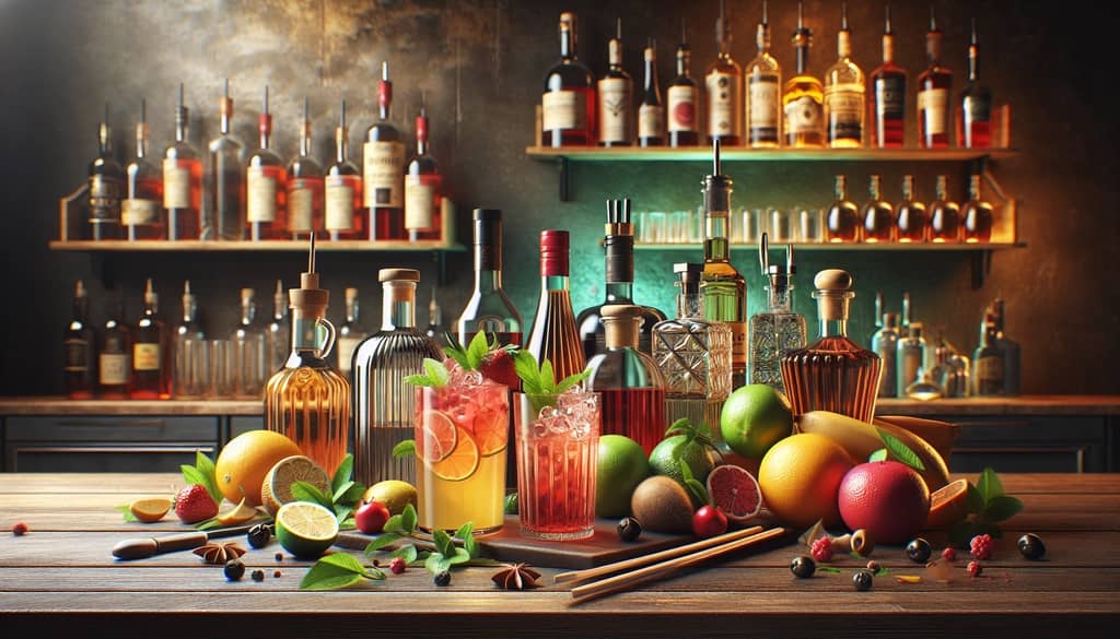 Main ingredients laid out for crafting the perfect Russian Spring Punch