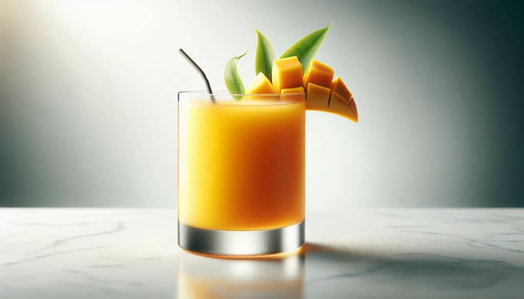 كوب موكتيل مانجو على الرخام