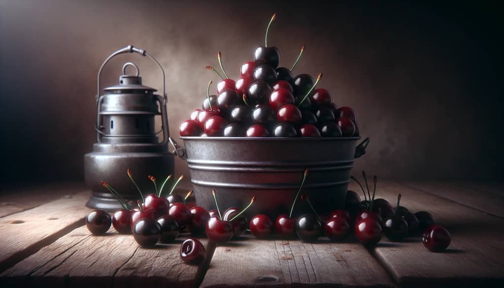 كرز ماراسكا على طاولة ريفية