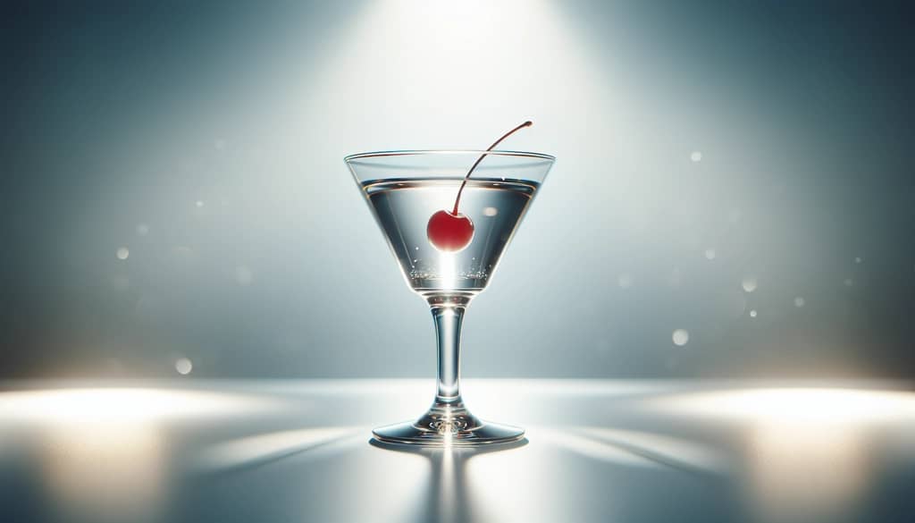 maraschino cherry garnish in a cocktail glass