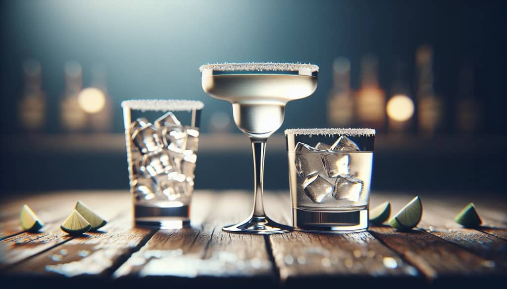 margarita glass and regular tumbler side by side