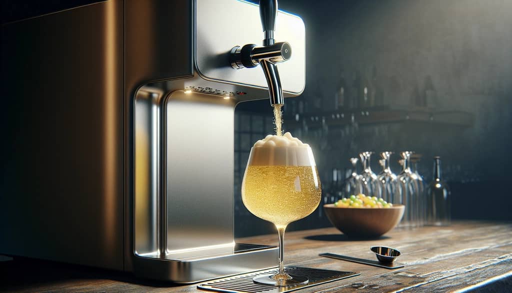 margarita machine serving non-alcoholic apple cider mocktail