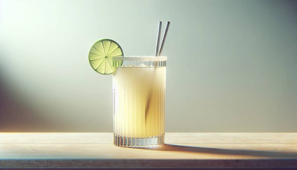 Tequila-Limonade im hohen Glas mit Limette