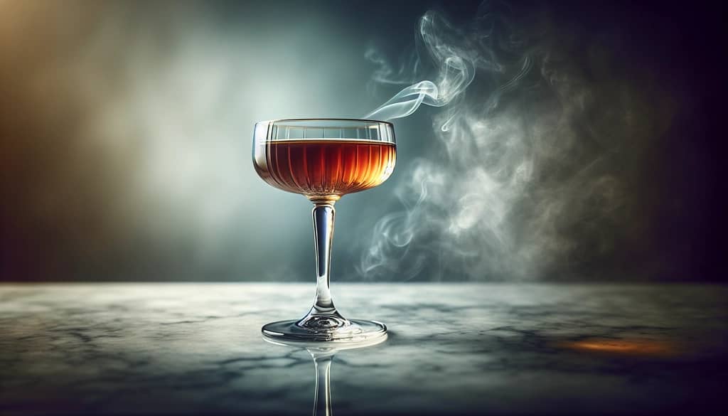 bartender preparing modern cocktail with torch