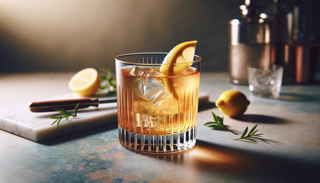 하이볼 잔에 담긴 무알코올 간단 칵테일