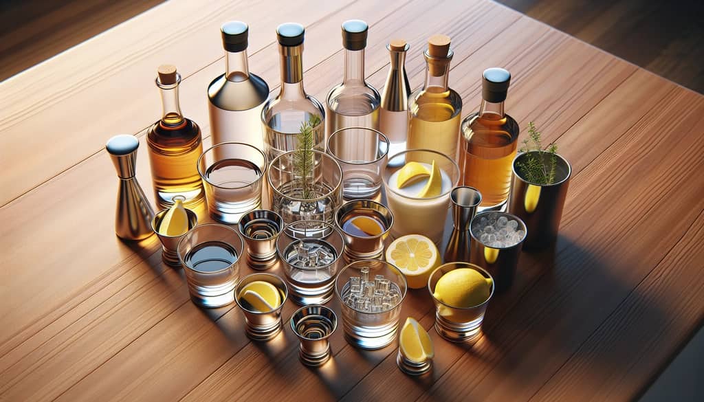 ingredients for non-alcoholic sour cocktail on wood