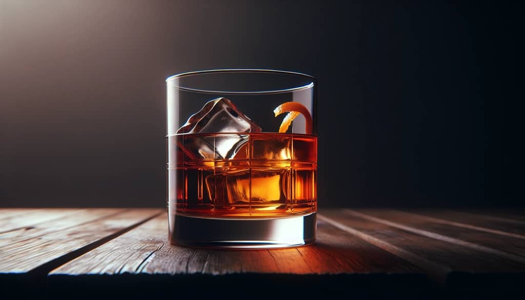 old fashioned cocktail made with rich simple syrup in rocks glass