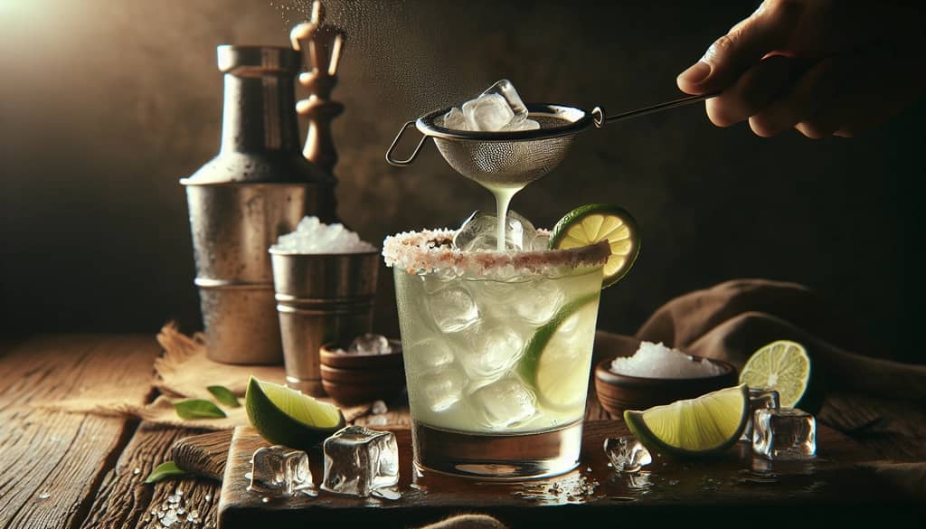 shaken texas roadhouse margarita pouring into glass