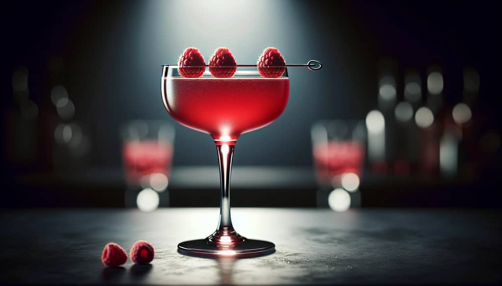 raspberry cocktail with fresh garnish