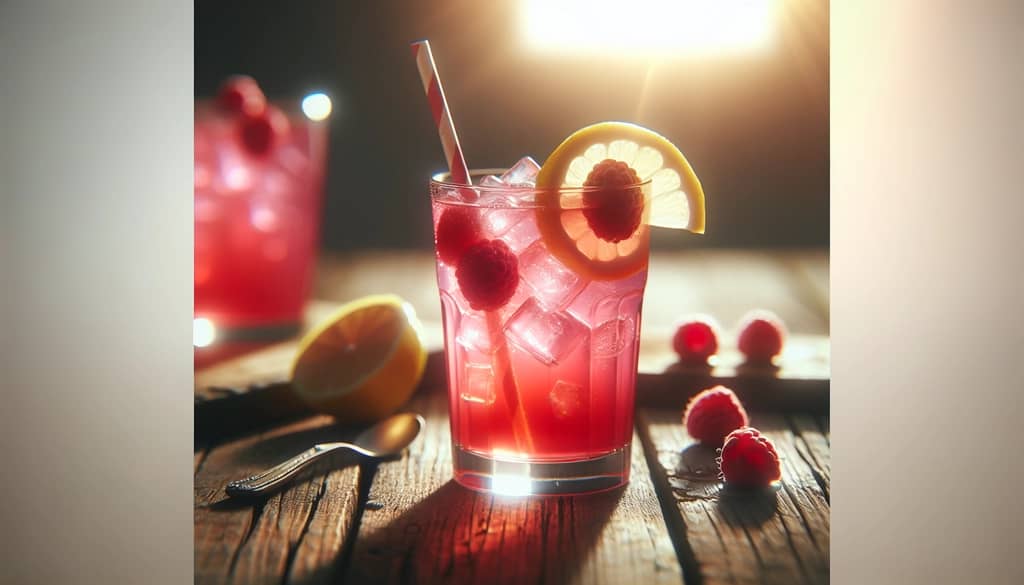 glass of raspberry lemonade non-alcoholic cocktail