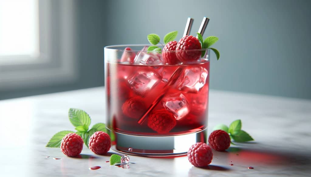 cóctel sin alcohol de frambuesa en un vaso