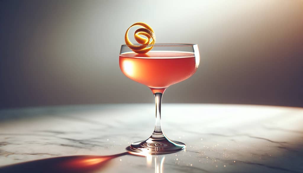 raspberry syrup and lemon juice in cocktail glass