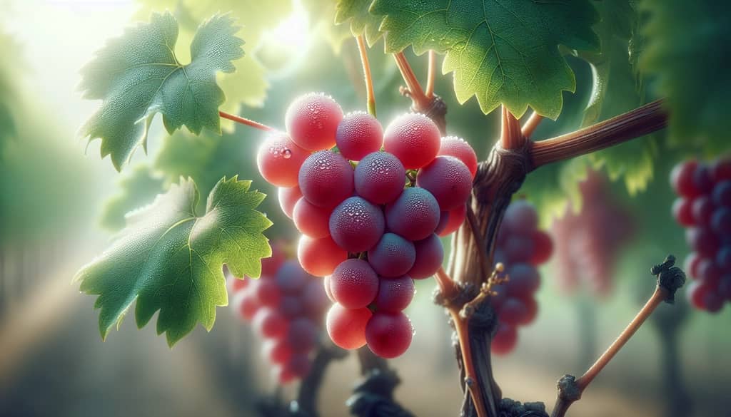Close-up of red grapes that provide antioxidants in wine
