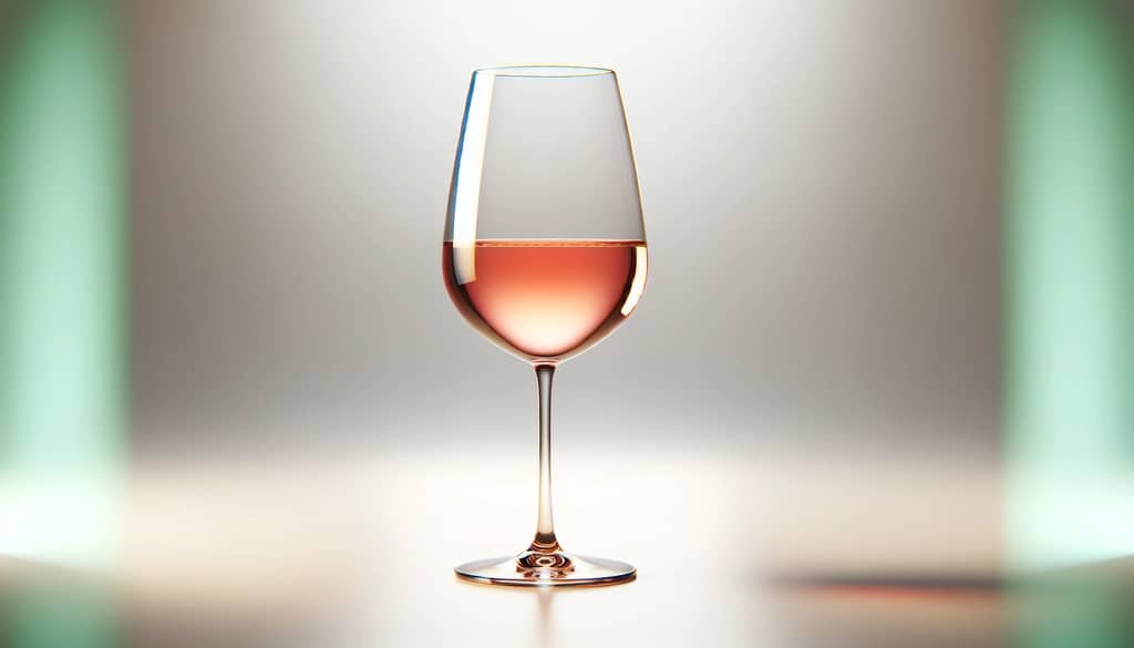 Rosé wine poured into a tulip glass with a clean background