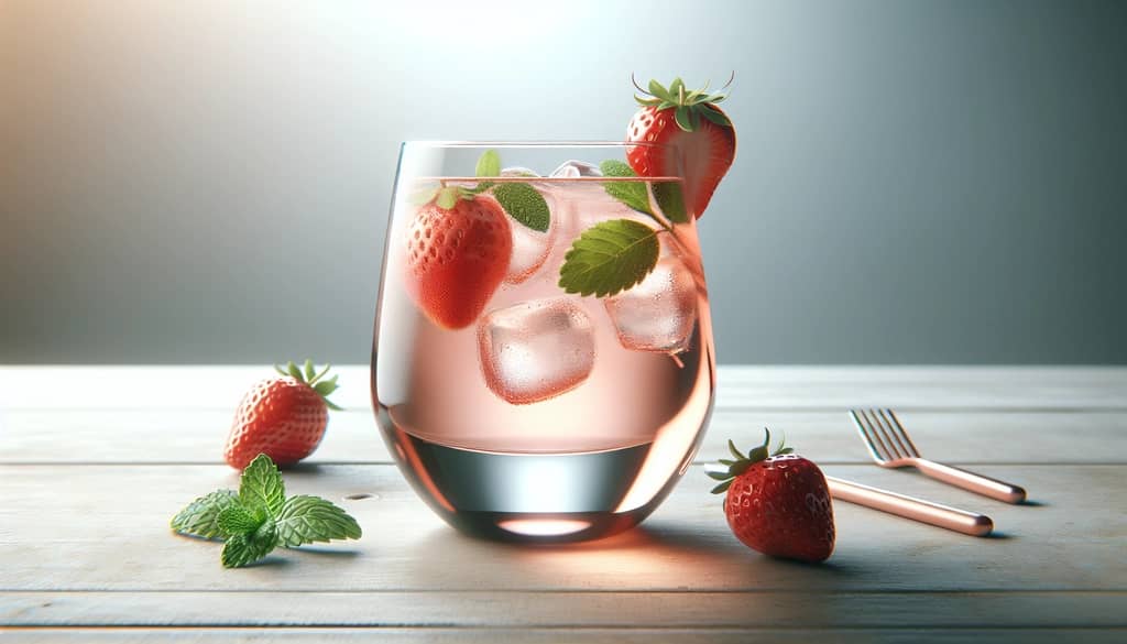 rosé wine cocktail with fresh berries