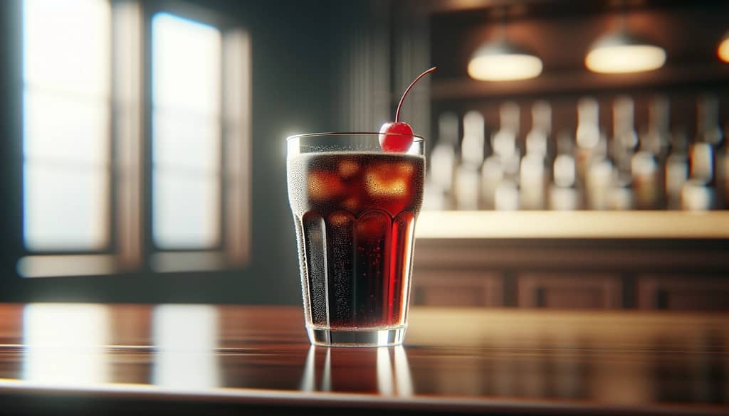 مشروب روي روجرز مع تزيين بالكرز في كأس هايبول