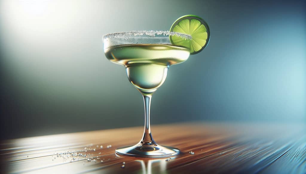 rum margarita cocktail with lime in a rocks glass