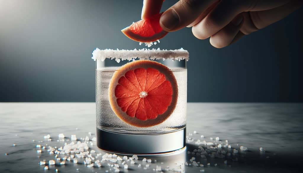 salted rim preparation for stormy salty dog cocktail