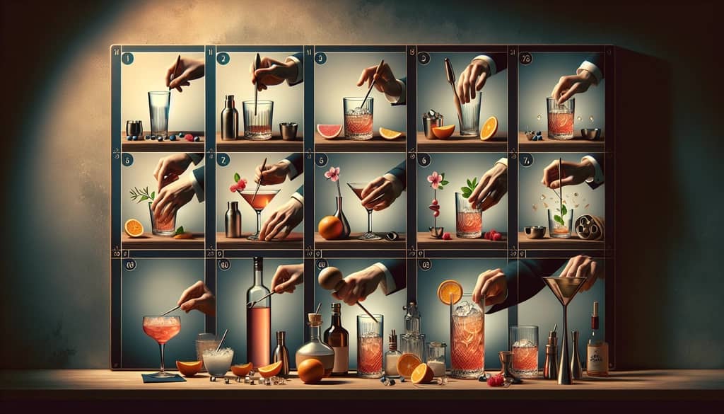 Step-by-step visual guide showing the process of rolling a cocktail, emphasizing its simplicity and effectiveness.