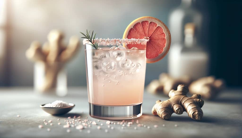 single stormy salty dog with ginger beer and grapefruit