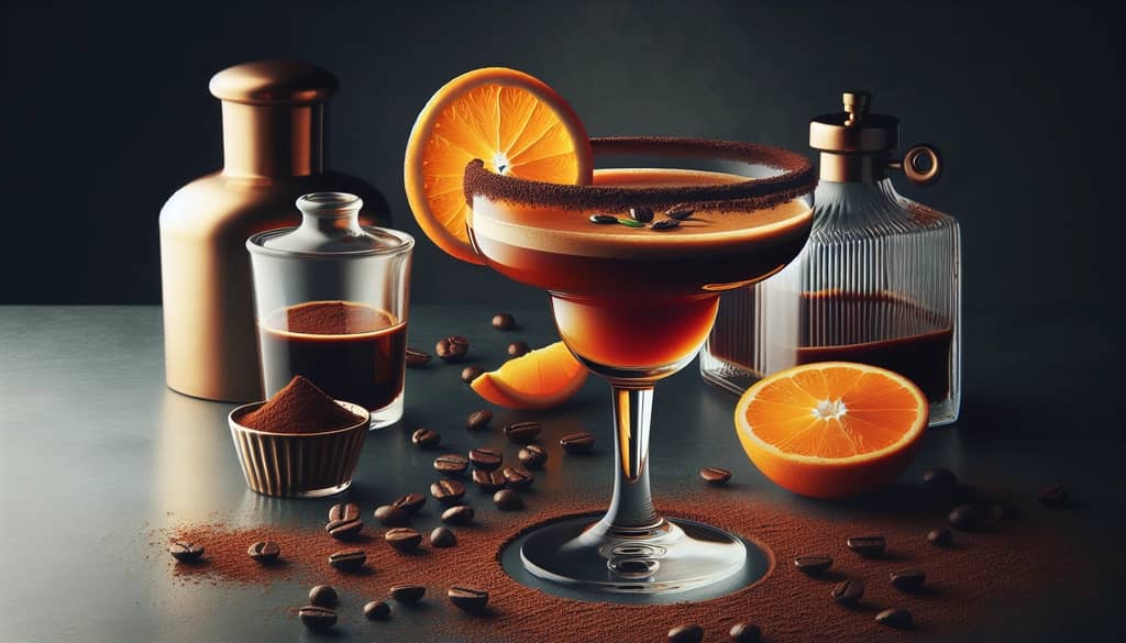 Suggested garnishes and glassware to enhance the Espresso Orange Margarita experience