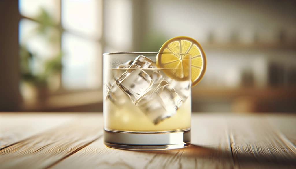 tart non-alcoholic cocktail with lemon twist