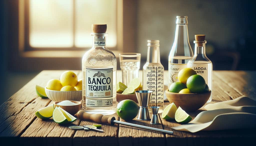 ingredients for tequila lemonade on table