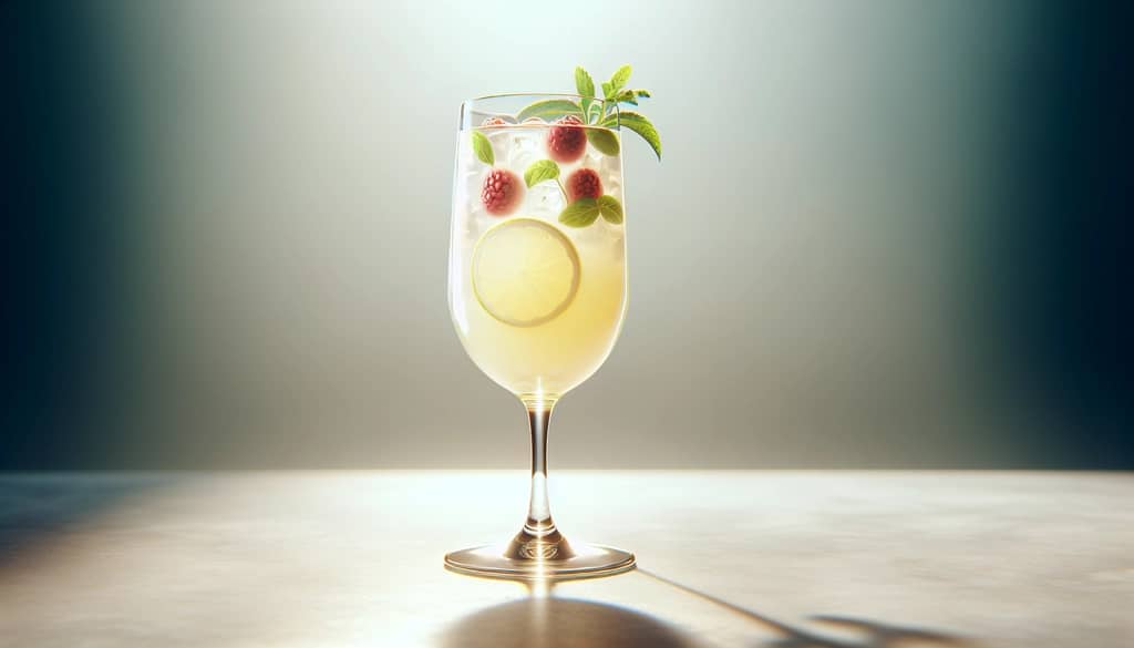 tequila lemonade with herbs and berries