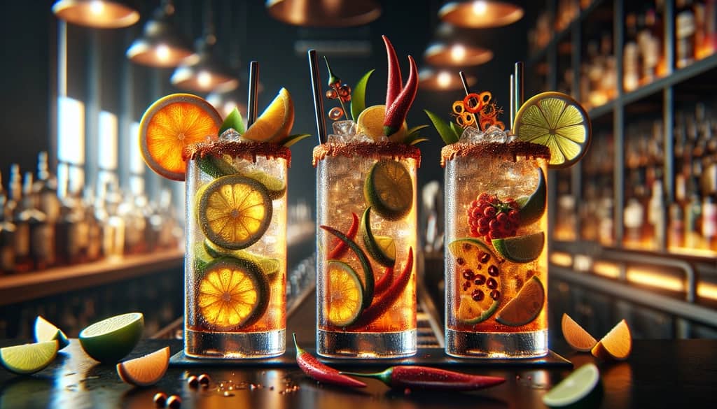 Three variations of the Mezcal Mule, showcasing spicy and fruity twists to customize your cocktail experience.