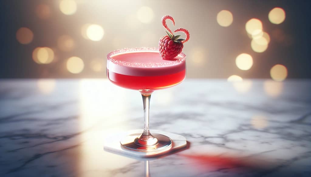 cocktail lãng mạn ngày lễ tình nhân trong ly coupe
