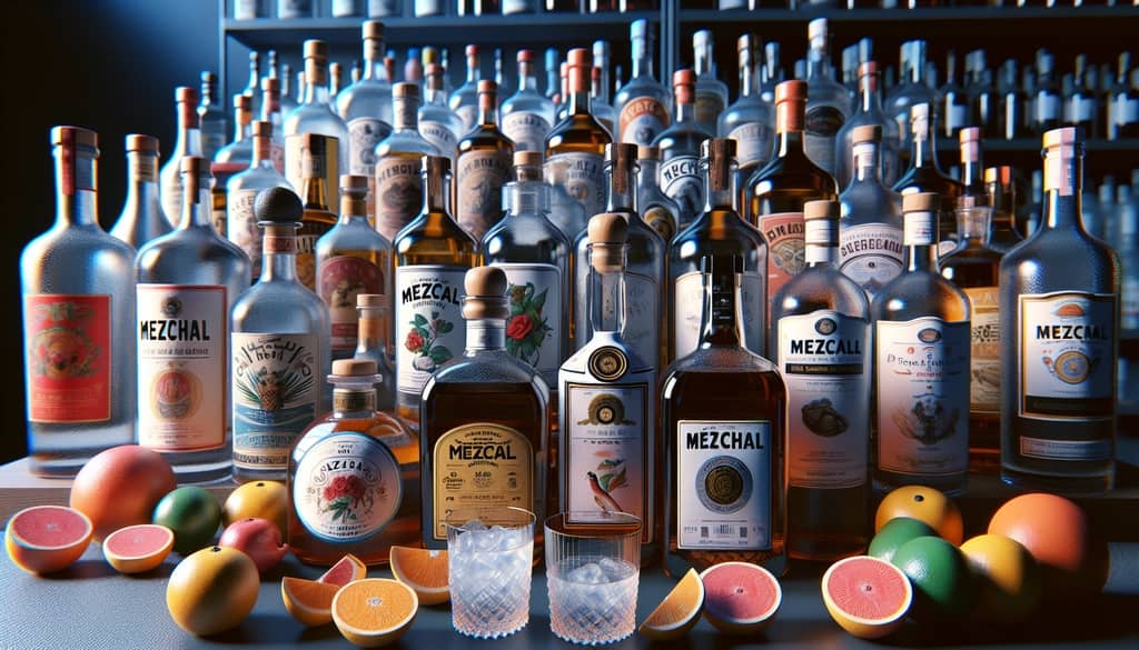 Various mezcal bottles showcasing different brands, ideal for selecting the best mezcal for a Negroni.