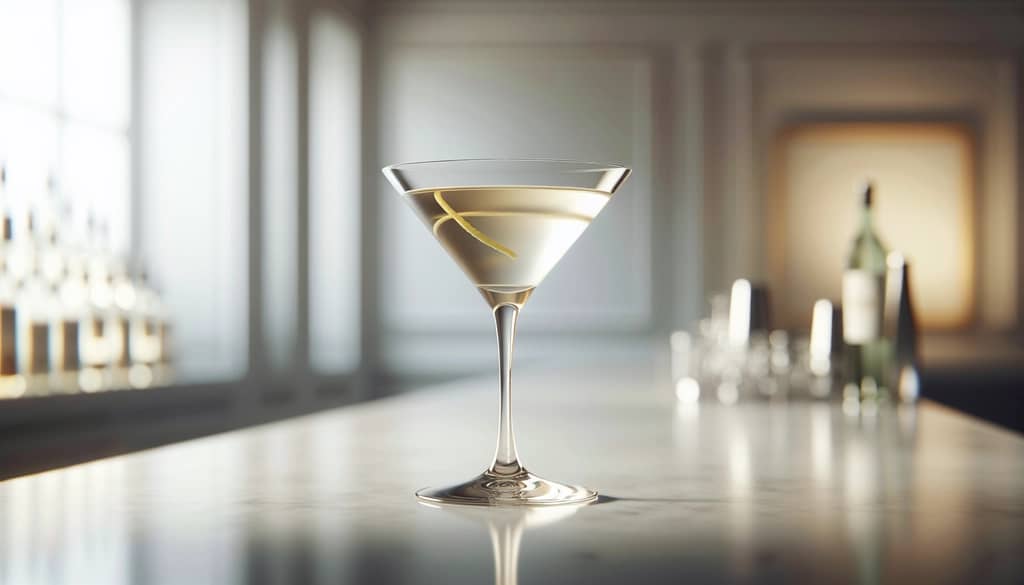 فيسبر مارتيني في كأس كوكتيل مع لمسة من الليمون
