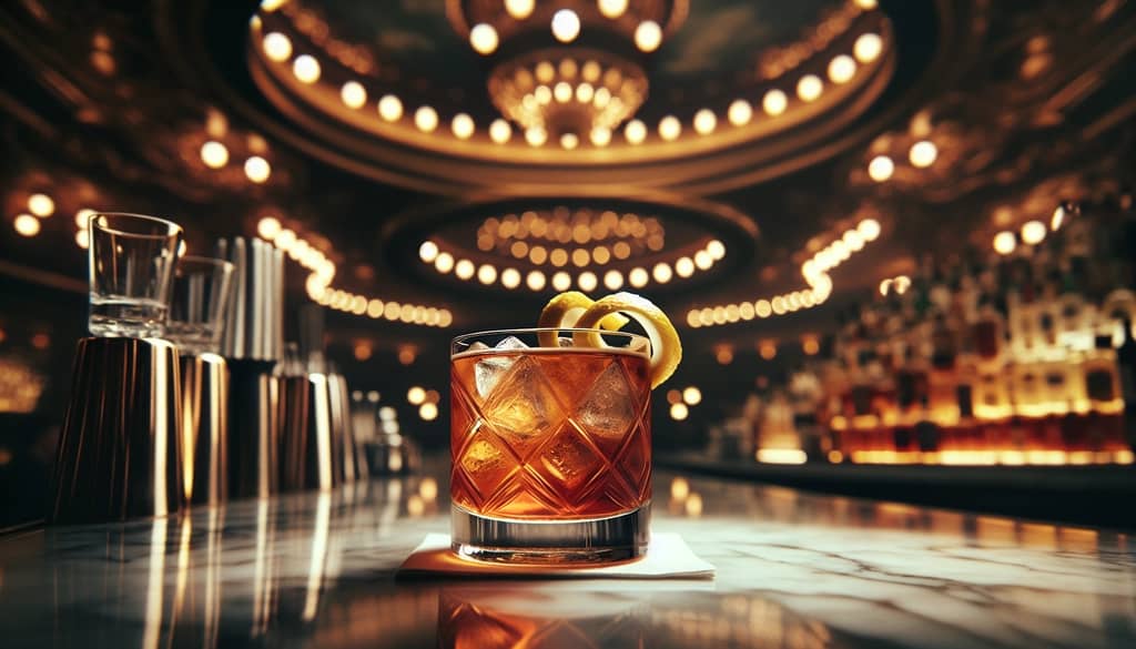 Vieux Carre cocktail at the Hotel Monteleone Carousel Bar