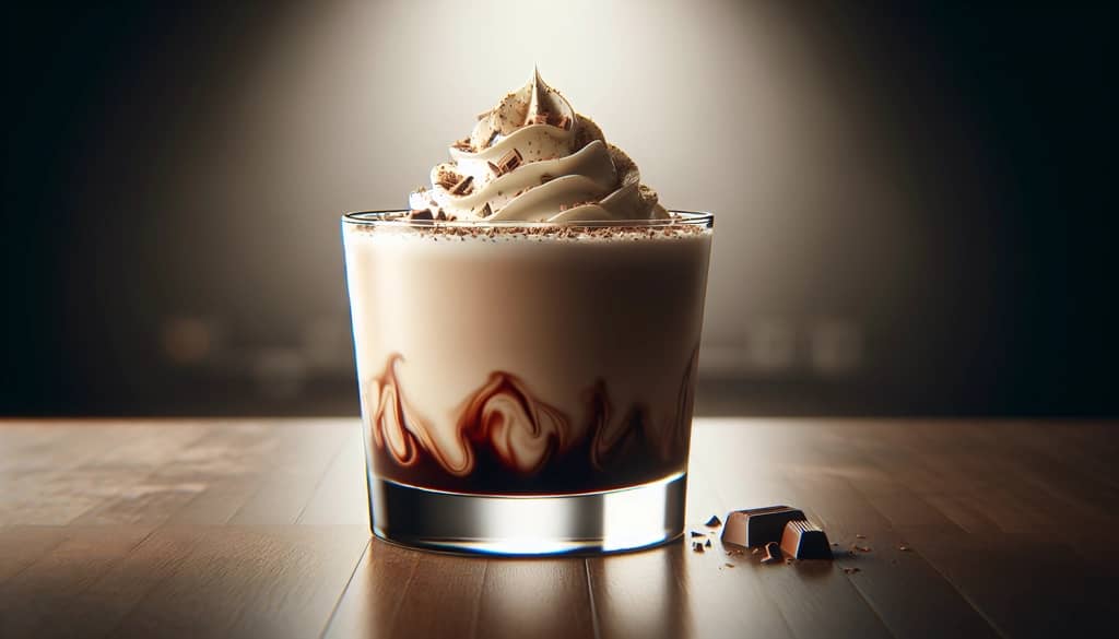 blended virgin mudslide with whipped cream and chocolate shavings
