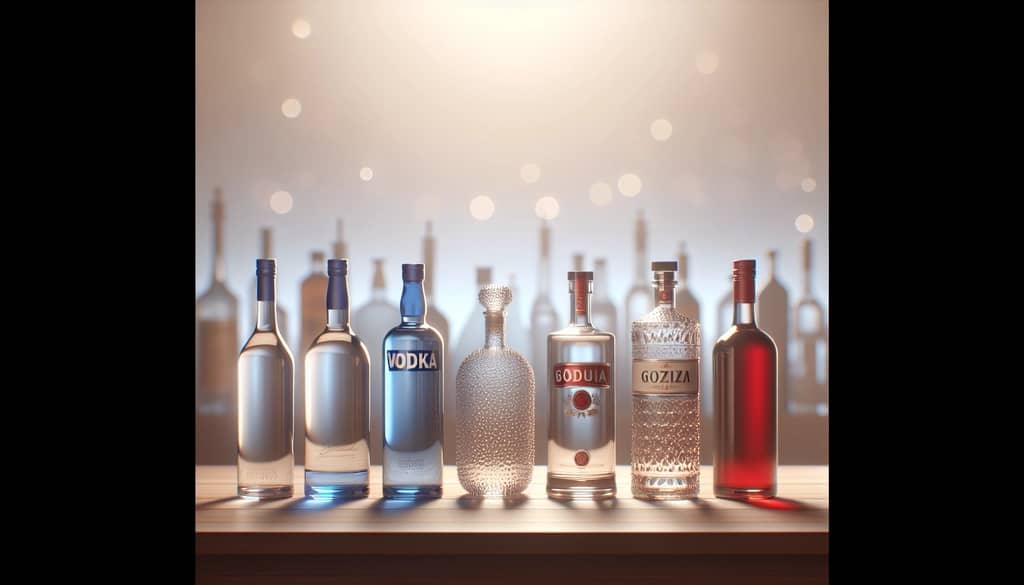 Different vodka bottles for Moscow Mule