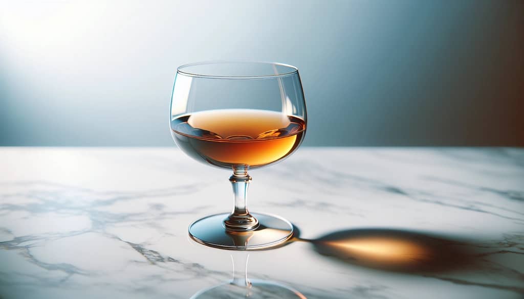 whiskey in a coupe glass on marble