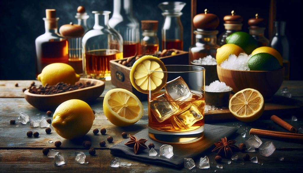 A classic depiction of a traditional Whiskey Sour, showcasing its historical preparation with lemon.